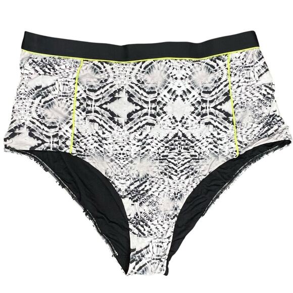 Swimsuits For All Tropiculture Bikini Bottom Women 18 Black Gray Abstract Resort - Picture 2 of 9